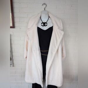 NWOT Jason Wu Cream Faux Fur Coat Size 1X
